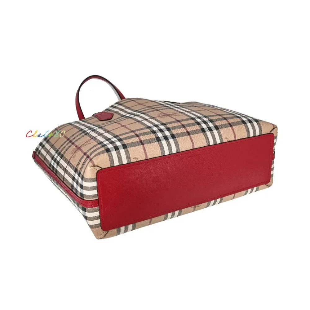 Burberry Medium Haymarket Colours Check Leather Reversible Tote - Picture 5 of 9